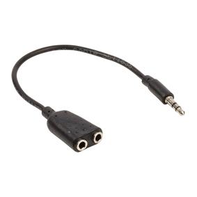 Valueline vlap22100b02 jack stereo audio verdeelkabel 3,5 mm mannelijk - 2x 3,5 mm vrouwelijk 0,20 m zwart