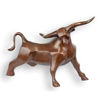 Modernistische bronzen beeld van een stier - thumbnail