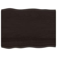 Tafelblad natuurlijke rand 80x60x2 cm eikenhout donkerbruin - thumbnail