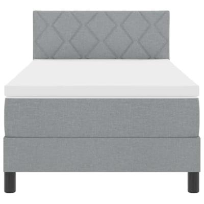 Boxspring Bed met Matras Lichtgrijs 90x190 cm Stof