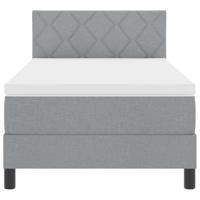 Boxspring Bed met Matras Lichtgrijs 90x190 cm Stof - thumbnail