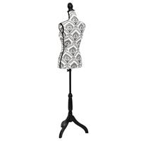 VidaXL Etalagepop torso vrouw zwart wit - thumbnail