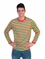 Gestreept Shirt rood/geel/groen - thumbnail