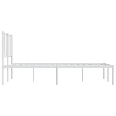 Bedframe met hoofdbord metaal wit 135x190 cm