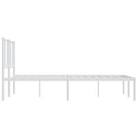 Bedframe met hoofdbord metaal wit 135x190 cm - thumbnail