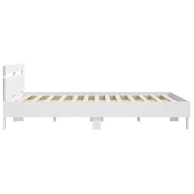 Bedframe met hoofdeinde en LED wit 180x200 cm