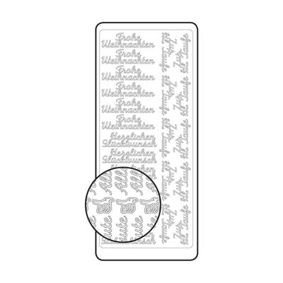 Vaessen Creative • sticker 10x23cm 10pcs zilver diverse duitse teksten