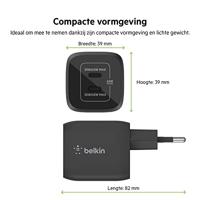 Belkin BoostCharge Pro 2-poorts USB-C GaN-wandlader met PPS (45 W) oplader - thumbnail