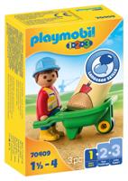 PLAYMOBIL 1,2,3   Bouwvakker met kruiwagen (70409) - thumbnail