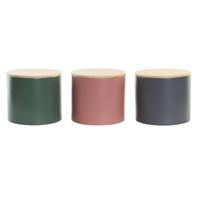 Tin DKD Home Decor Bamboe 2,6 L 18 x 18 x 16 cm (3 Stuks) - thumbnail