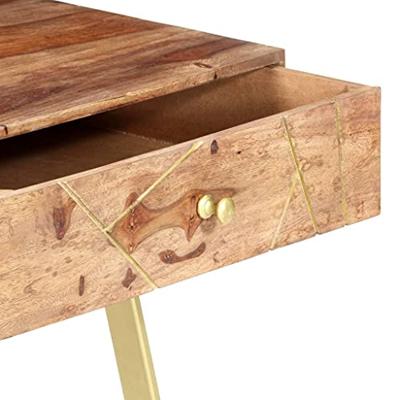 Schrijftafel met lades 100x55x75 cm massief sheeshamhout - thumbnail