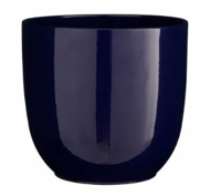Tusca pot rond donkerblauw glanzend h13xd13,5 cm Mica Decorations - Mica decorations - thumbnail
