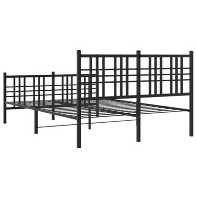 Bedframe met hoofd- en voeteneinde metaal zwart 140x190 cm Bedframe met hoofd- en voeteneinde metaal zwart 140x190 cm