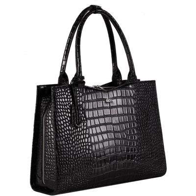 Business Bag crocodile 15.6" laptop tas voor dames -Black