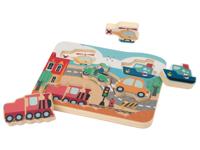 lupilu Houten puzzel met geluid (Stad) - thumbnail