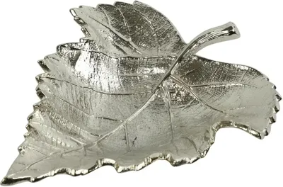 Countryfield schaal metaal kiara blad 15.5x20x4cm zilver