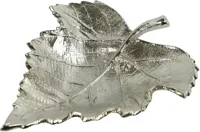 Countryfield schaal metaal kiara blad 15.5x20x4cm zilver - thumbnail