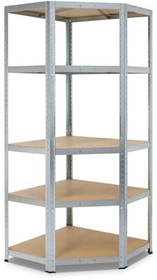 Avasco rek Strong Corner, ft 176 x 75 x 40 x 50 cm, 5 legborden, gegalvaniseerd Avasco rek Strong Corner, ft 176 x 75 x 40 x 50 cm, 5 legborden, gegalvaniseerd