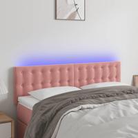 Hoofdbord LED 144x5x78/88 cm fluweel roze - thumbnail