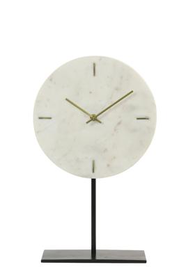 Light & Living Klok 'Moreno' op voet, kleur Wit Marmer