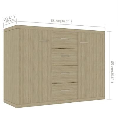 Dressoir 88x30x65 cm spaanplaat sonoma eikenkleurig