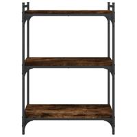 Boekenkast 3-laags 60x30x86 cm bewerkt hout gerookt eikenkleur - thumbnail