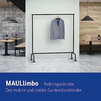 MAUL kledingrek Limbo metaal, 4 geremde wielen, hg156xbr151(220)x50cm, tot 30kg, zwart RAL9004 - thumbnail