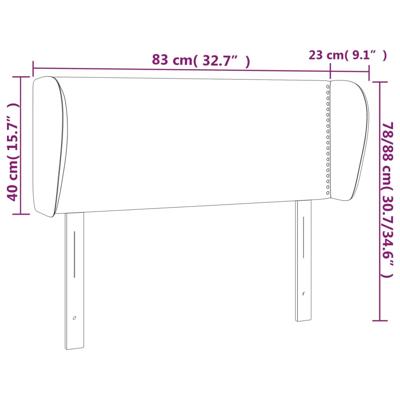 Hoofdbord met randen 93x23x118/128 cm kunstleer cappuccinokleur - thumbnail