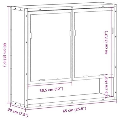Badkamerspiegelkast 65x20x60 cm bewerkt hout grijs sonoma eiken