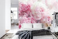 Fotobehang - Bloeiende Pioenrozen, Roze, prachtig aan de wand, in 11 maten te koop, incl behanglijm - thumbnail