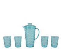 Set kruik en glazen Lifetime Blauw Plastic 5 Onderdelen - thumbnail