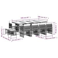 13-delige Tuinset met kussens poly rattan bruin - thumbnail