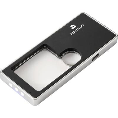 TOOLCRAFT TO-10283190 Vergrootglas Met LED-verlichting Vergrotingsfactor: 3 x, 10 x Lensgrootte: (Ø) 15 mm Zwart