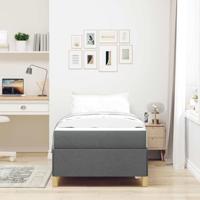 Boxspring bed Zwart en Bruin en Wit 80 x 200 cm Polyester - thumbnail