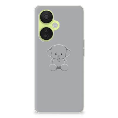OnePlus Nord CE 3 Lite Telefoonhoesje met Naam Grijs Baby Olifant OnePlus Nord CE 3 Lite Telefoonhoesje met Naam Grijs Baby Olifant