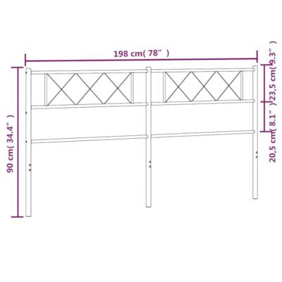 Hoofdbord 193 cm metaal zwart Hoofdbord 193 cm metaal zwart