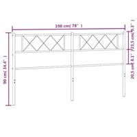 Hoofdbord 193 cm metaal zwart - thumbnail