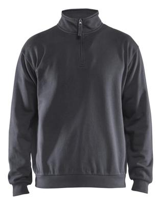 Blåkläder Sweatshirt met halve rits 35871169 | Medium Grijs | Maat S - 7330509834404