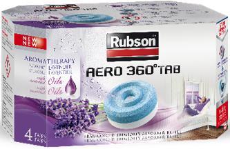 Rubson navulling voor ontvochtiger AERO 360, doos van 4 tabs van 450 gram, lavendel
