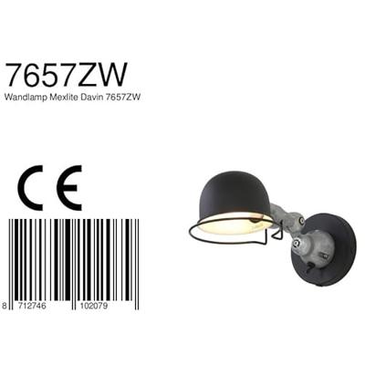 Steinhauer Zwart landelijke leeslampDavin - 7657ZW - thumbnail