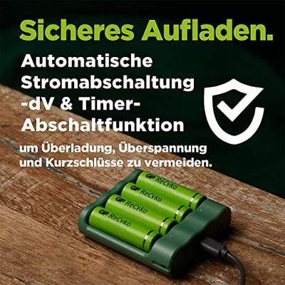 GP - ReCyko Everyday batterijlader (USB), incl. 4 AAA 850mAh NiMH-batterijen