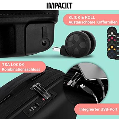 IMPACKT TROLLEY S 4 WIEL 55 CM LAVA BLACK