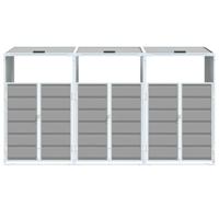 Containerberging voor 3 containers 216x81x115 cm staal grijs - thumbnail