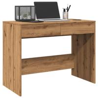 Bureau 101x50x76,5 cm bewerkt hout artisanaal eikenkleur - thumbnail