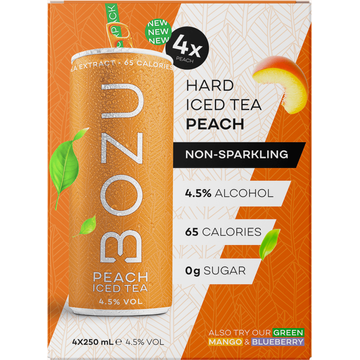 Bozu Hard Iced Tea Peach 4x250ML bij Jumbo Bozu Hard Iced Tea Peach 4x250ML bij Jumbo