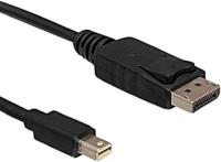 Delock 82438 DisplayPort-kabel DisplayPort / Mini-displayport Aansluitkabel Mini DisplayPort-stekker, DisplayPort-stekker 2 m Zwart 4K UHD, Vergulde - thumbnail