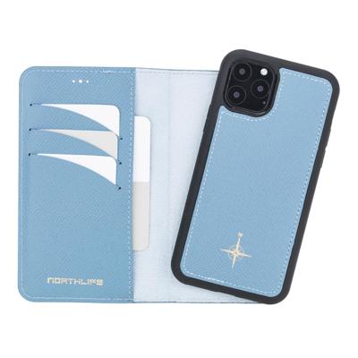 NorthLife iPhone 11 Pro - Leren Afneembare 2-in-1 bookcase telefoonhoes - Lichtblauw NorthLife iPhone 11 Pro - Leren Afneembare 2-in-1 bookcase telefoonhoes - Lichtblauw