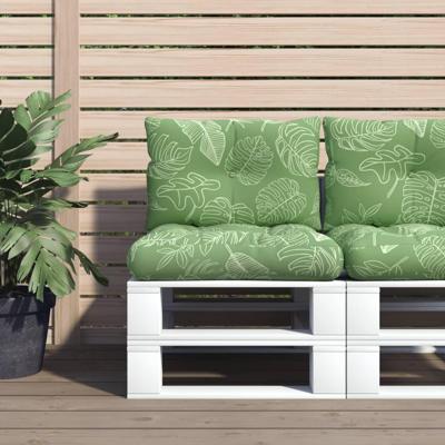 VidaXL Palletkussens 2 st bladpatroon oxford stof