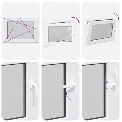 Kelderraam "RISOR" 80x50 cm draai-kiep DIN links wit