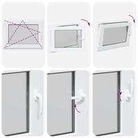 Kelderraam "RISOR" 80x50 cm draai-kiep DIN links wit - thumbnail